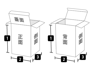 デザインシミュレータのサイズを入力-立体図