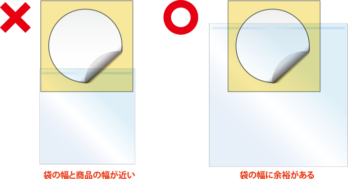 商品サイズより、少し大きめの袋をご選択ください