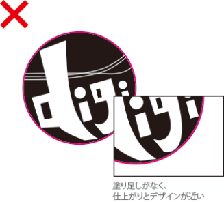 塗り足しがなく、仕上がりとデザインが近い