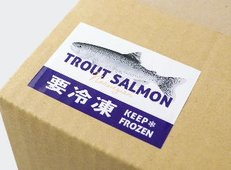冷凍食品梱包ラベルシールの使用シーン