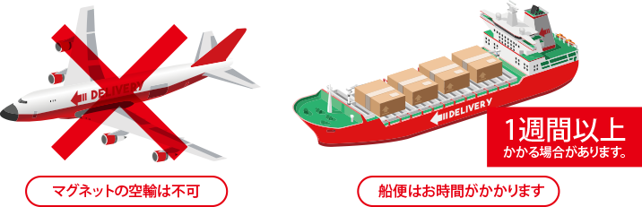 マグネットの空輸は不可